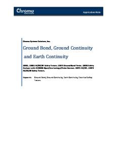 Ground Bond, Ground Continuity and Earth Continuity