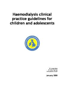 Haemodialysis clinical practice guidelines for children and adolescents