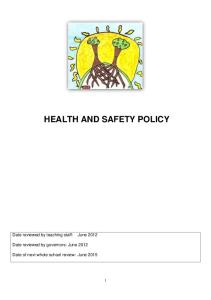 HEALTH AND SAFETY POLICY