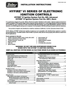 HYFIRE VI SERIES OF ELECTRONIC IGNITION CONTROLS