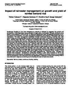 Impact of rainwater management on growth and yield of rainfed lowland rice