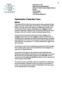 Implementation of Supervision Theory