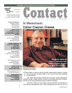 In Memoriam: Editor Clayton Graves