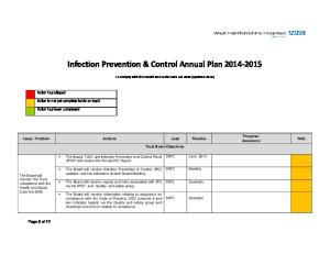 Infection Prevention & Control Annual Plan