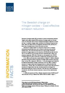 INFORMATION FACTS. The Swedish charge on nitrogen oxides Cost-effective emission reduction