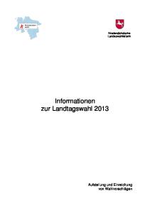 Informationen zur Landtagswahl 2013