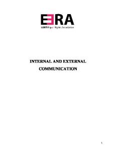 INTERNAL AND EXTERNAL COMMUNICATION