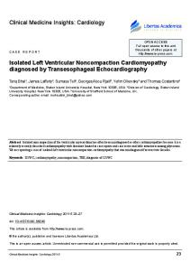 Isolated Left Ventricular Noncompaction Cardiomyopathy diagnosed by Transesophageal Echocardiography