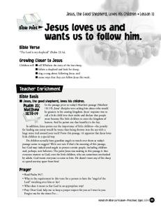 Jesus loves us and wants us to follow him