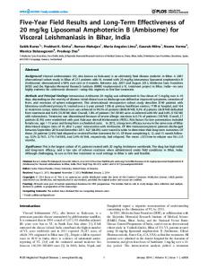kg Liposomal Amphotericin B (Ambisome) for Visceral Leishmaniasis in Bihar, India