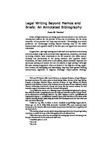 Legal Writing Beyond Memos and Briefs: An Annotated Bibliography