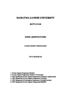MAHATMA GANDHI UNIVERSITY