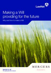 Making a Will providing for the future