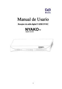 Manual de Usario. Receptor de cable digital N 6500 DVBC