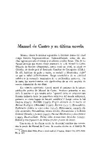 Manuel de Castro y su iltima novela