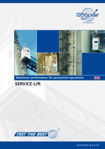 Maximum performance for permanent operations SERVICE-Lift