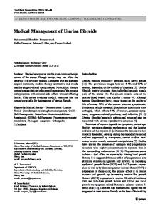 Medical Management of Uterine Fibroids