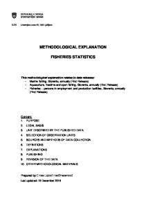 METHODOLOGICAL EXPLANATION FISHERIES STATISTICS