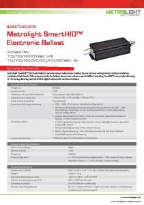 Metrolight SmartHID Electronic Ballast