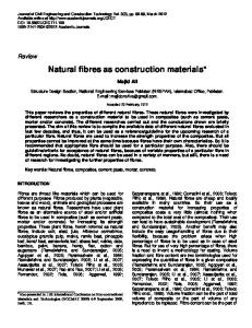 Natural fibres as construction materials*