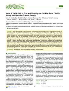 Natural Variability in Bovine Milk Oligosaccharides from Danish Jersey and Holstein-Friesian Breeds