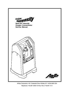 NewLife Intensity Oxygen Concentrator Service Manual