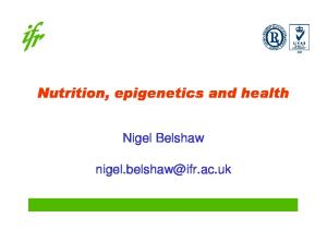 Nutrition, epigenetics and health