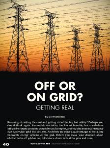 OFF OR ON GRID? GETTING REAL. by Ian Woofenden