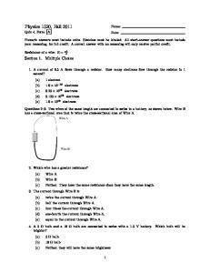 Physics 1520, Fall 2011 Quiz 4, Form: A
