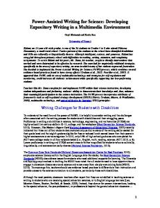 Power-Assisted Writing for Science: Developing Expository Writing in a Multimedia Environment