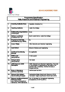 Programme Specification FdSc Electronic and Electrical Engineering