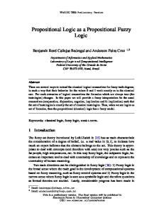 Propositional Logic as a Propositional Fuzzy Logic