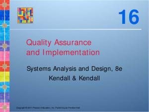 Quality Assurance and Implementation