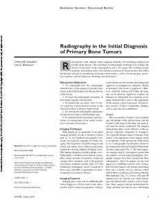 Radiography in the Initial Diagnosis of Primary Bone Tumors