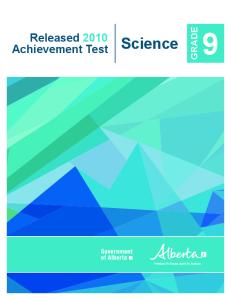 Released 2010 Achievement Test. Science GRADE
