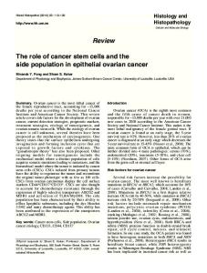 Review. The role of cancer stem cells and the side population in epithelial ovarian cancer. Histology and Histopathology
