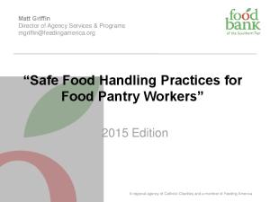 Safe Food Handling Practices for Food Pantry Workers