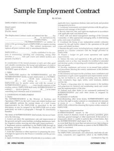 Sample Employment Contract