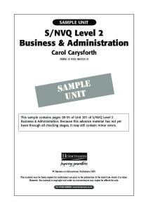 SAMPLE UNIT. Carol Carysforth ISBN: sample unit