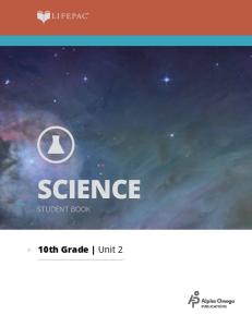 SCIENCE STUDENT BOOK. 10th Grade Unit 2