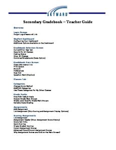 Secondary Gradebook Teacher Guide