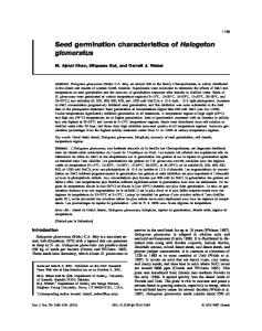 Seed germination characteristics of Halogeton glomeratus