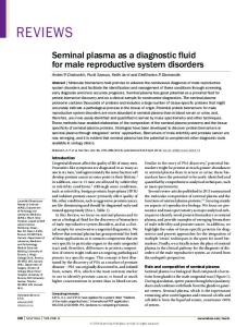 Seminal plasma as a diagnostic fluid for male reproductive system disorders