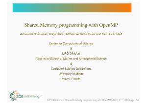 Shared Memory programming with OpenMP
