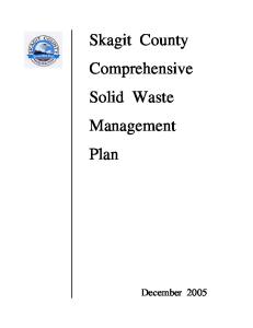 Skagit County Comprehensive Solid Waste Management Plan