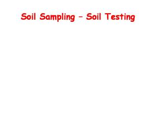 Soil Sampling Soil Testing