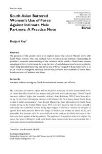South Asian Battered Women s Use of Force Against Intimate Male Partners: A Practice Note