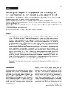 Species-specific imprint of the phytoplankton assemblage on carbon isotopes and the carbon cycle in Lake Kinneret, Israel