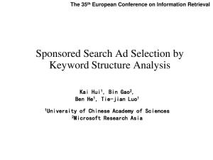 Sponsored Search Ad Selection by Keyword Structure Analysis