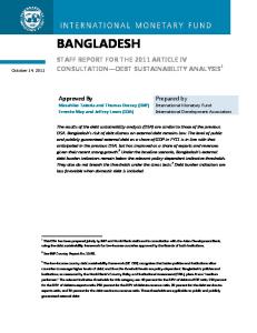 STAFF REPORT FOR THE 2011 ARTICLE IV CONSULTATION DEBT SUSTAINABILITY ANALYSIS 1
